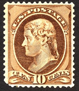 U.S. #209 Used Very Faint Pen Cancel Clipped corner