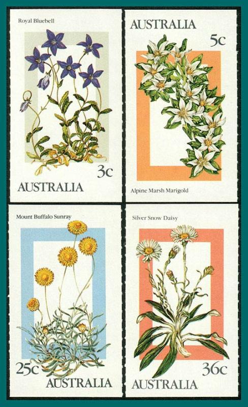 Australia 1986 Alpine Wildflowers, MNH 993-996,SG1028-SG1031