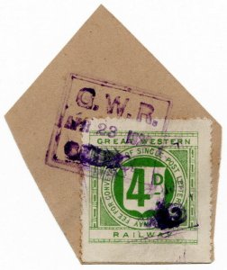 (I.B) Great Western Railway : Letter Stamp 4d (Bristol)