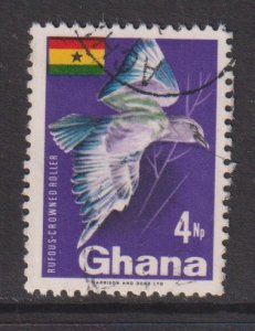 Ghana   #291  used 1967  4np  rufous-crowned roller