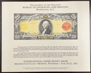 BEP B53  $20 Technicolor Gold Certificate - Canceled & Uncanceled