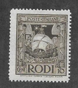 Italy Aegean Islands - Rhodes Scott 16 Mint 10c Galley stamp 2018 CV $11.00