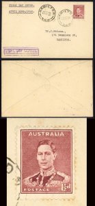 Australia 1938 SG 166 1 1/2d maroon used on First Day Cover