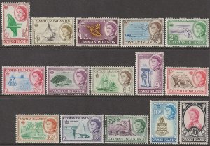 EDSROOM-17108 Cayman Islands 153-167 MNH 1962 Queen Elizabeth CV$90.85