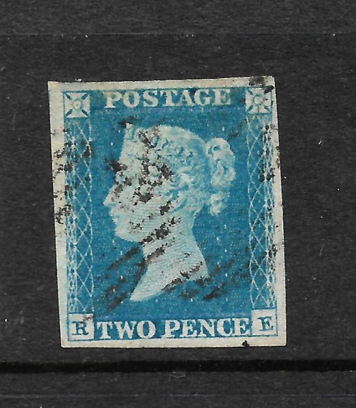 GREAT BRITAIN  1844   2d  PALE BLUE   FU   SG 6