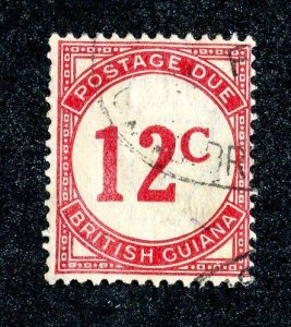 1955 British Guiana Sc # J4 used cv. $45 ( 9368 BCXX )