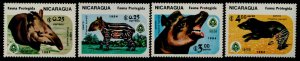 Nicaragua 1391-4 MNH animals, Tapir