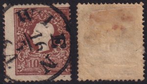 Austria - 1858 - Scott #10a - used - Type I - WIEN pmk