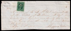 United States Scott R18c on Receipt  (dated April 1, 1865) Used F W