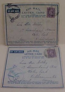 PALESTINE  AIR LETTER FPO 299 OCT 1942, FPO 152 SEPT 1943 JERUSALEM