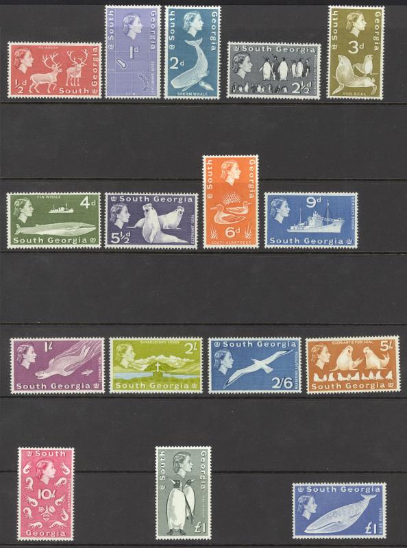 South Georgia Sc# 1-16 SG# 1/16 MH 1963 Definitives