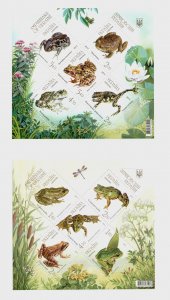 2011-2012 Series of Blocks of Ukraine stamps  Amphibians of Ukraine frogs, MNH