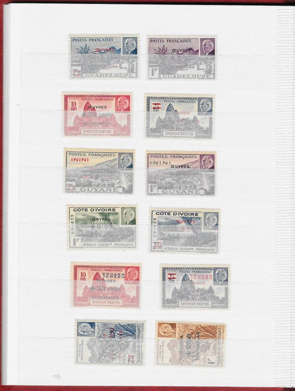 FRANCE COLONIES (200+) stamps VICHY Gov't NY World's Fair sets All Mint Unused