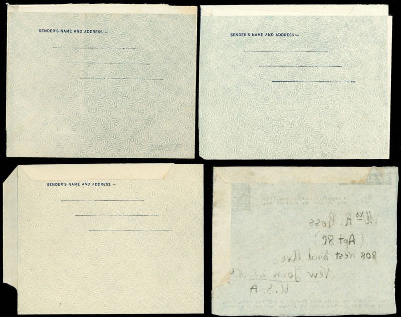 Palestine, Aerograms, 1944-47, three, including Kessler 1 x2 & 2, Very Fine.