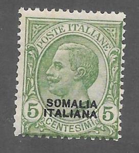 Italian Somalia  Scott 84 Mint 5c O/P King Victor Emmanuel III 2015 CV $7.50