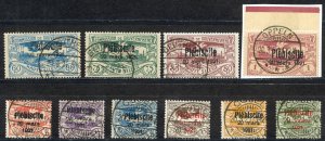 Upper Silesia Sc# 32-42 (no 50 pf) Used 1921 Plebiscite Issue