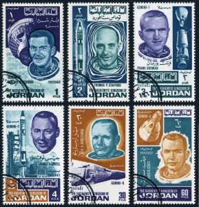 Jordan  532-532E, CTO. Michel 623-628. Gemini Missions 6-8. Astronauts, 1966.
