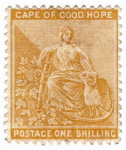 (I.B) Cape of Good Hope Postal : 1/- Yellow-Ochre (SG 67)