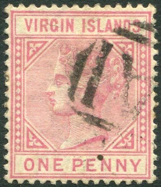 BRITISH VIRGIN ISLANDS-1883 1d Pale Rose Sg 29 FINE USED V33647