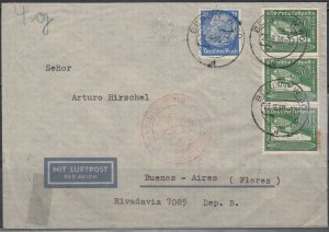 Germany - 21.9.1938 Zeppelin cover to Argentina (1665)   