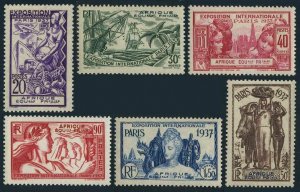 Fr Equatorial Africa 27-32,73 sheet,lightly hinged. Paris 1937 Colonial Art EXPO
