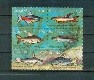 Brazil - Sc# 1465a. 1976 Fish, Marine Life. NH Block $5.00.