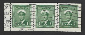 Canada - Scott 249c - KGVI booklet pane - used