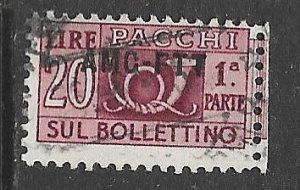 Italy Trieste Q19a: 20l Poat Horn O/P, used, F-VF