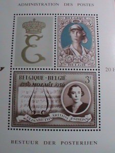 BELGIUM STAMP-1966-SC#B790  QUEEN ELIZABETH WITH MOZART SONG MNH-S/S VERY FINE