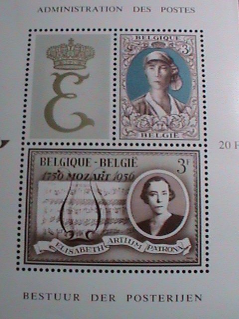 BELGIUM STAMP-1966-SC#B790  QUEEN ELIZABETH WITH MOZART SONG MNH-S/S VERY FINE