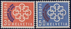 Scott #376-7 Europa Overprint MNH