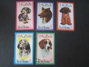UAE Ras Al Khaima 6 Stamps Dog FU