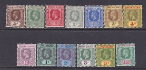 Cayman Islands Scott 32-44a, 1912-20 KGV, VF, MNH. Scott $310