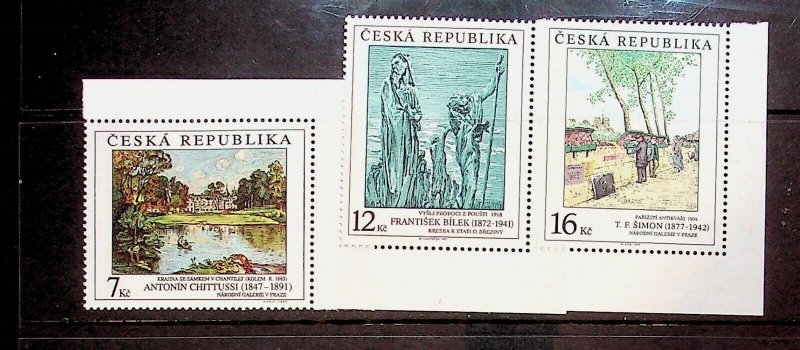 Czechoslovakia Sc 3028-30 MNH Set of 1997 - Art - Paintings