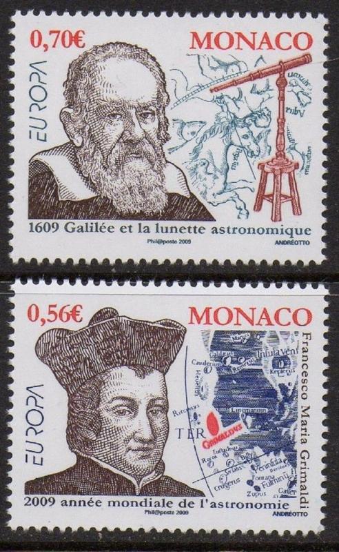 Monaco 2009 Europa Astronomy Gallileo VF MNH (2546-7)