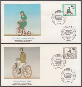 GERMANY (BERLIN) Sc # 9NB223-6 SET OF 4 FDC - BICYCLES