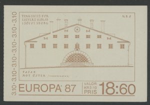 Sweden 1987 18.60Kr Europa Architecture Booklet Sc# 1630a NH