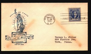 US SC# 882 FDC / ROSS Liberty Cachet - L3374