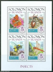 SOLOMON ISLANDS 2014 INSECTS SHEET MINT NH