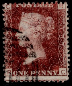 GB QV SG44, 1d lake-red PLATE 199, FINE USED. RC