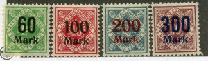 German States- Wurttemburg, Scott #o71-74, Unused, Hinged