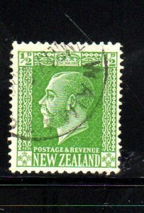 NEW ZEALAND #144  1915  1/2p  KING GEORGE V      F-VF USED  b