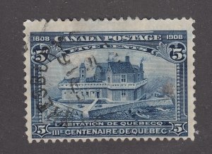 Canada #99 Used Quebec Tercentenary Issue, Split Ring Cancel SP 16, 08