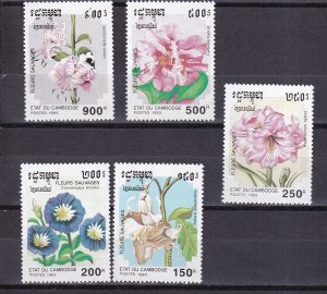 SA07b Cambodia 1993 Wild Flowers mint stamps