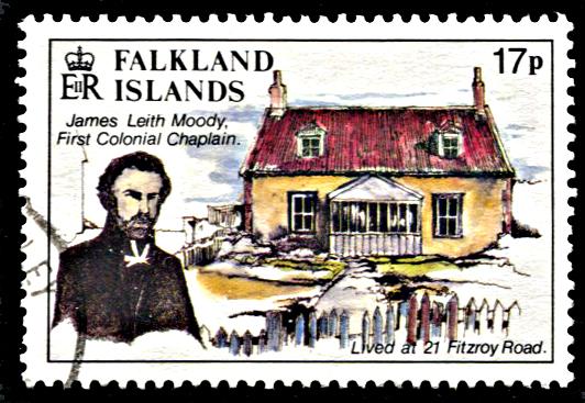 Falkland Islands 611, used, 150th anniv. Founding of Stanley