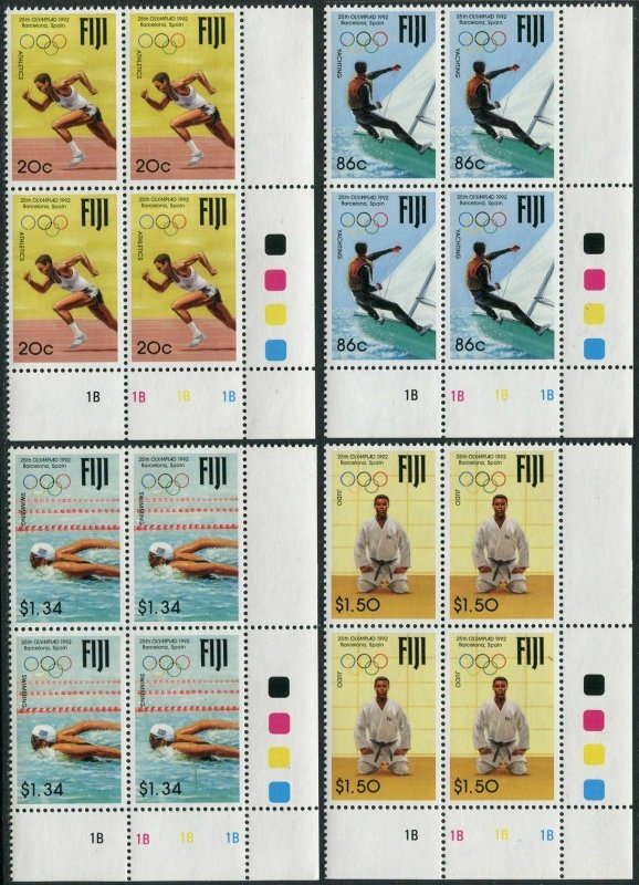 Fiji 665-668 bl./4,MNH.Mi 660-663. Olympics Barcelona-1992.Running,Yachting,Judo