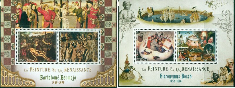 Renaissance Art Paintings Da Vinci Durer etc collection 15 MNH stamp sheets set