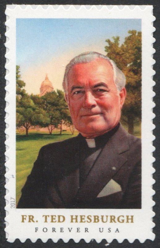 SC#5241 (49¢) Father Theodore Hesburgh Single (2017) SA