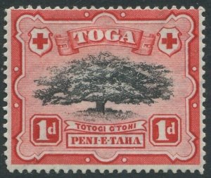 Tonga 1942 SG75a 1d Ovava Tree wmk mult script CA LOPPED BRANCH #1 MLH