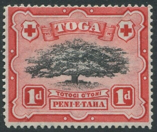Tonga 1942 SG75a 1d Ovava Tree wmk mult script CA LOPPED BRANCH #1 MLH